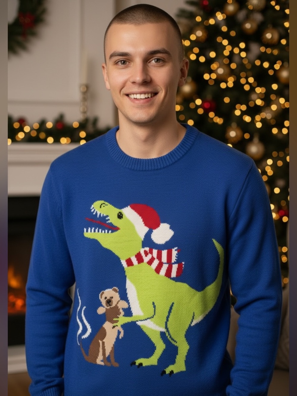 Tipsy Elves Ugly Christmas Dinosaur Sweater